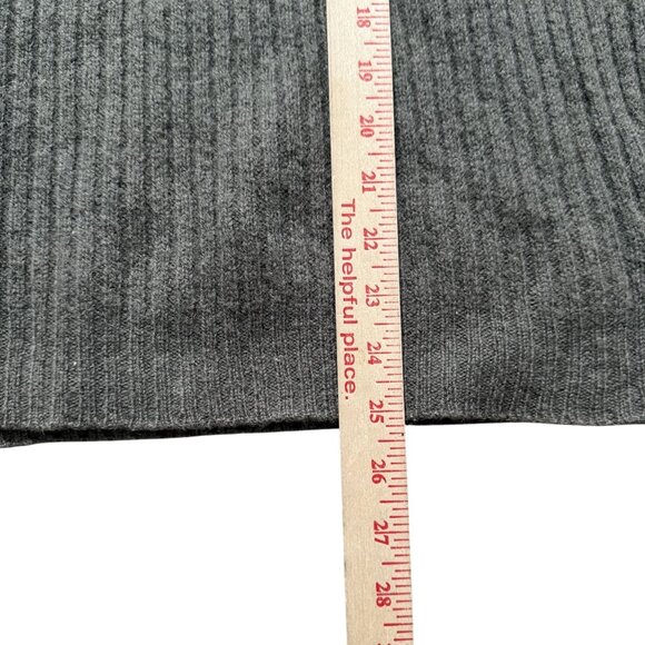 Vintage Jeanswest Wool Knit Sweater L Ribbed Gray Beige Striped Sleeves Crewneck - Picture 6 of 10